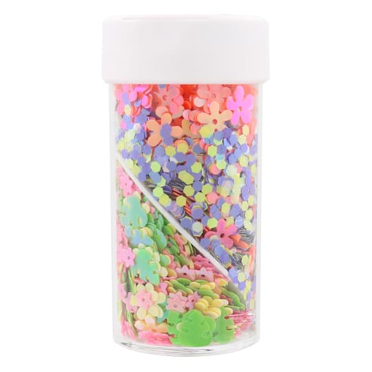 12 Pack: Floral Joy Shaped Glitter Swirl Jar by Creatology&#x2122;